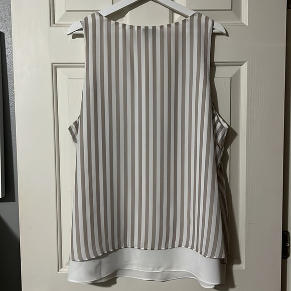Torrid Tan & White Stripe Double Layer Tank Size 2 (2X) - Picture 2 of 7